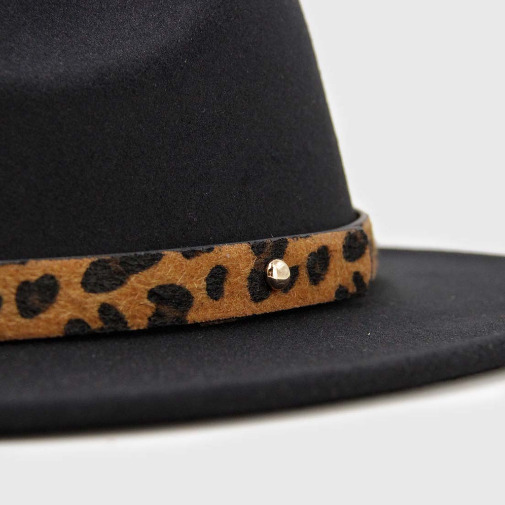 Sombrero Vaquero Negro Con Cinta Print