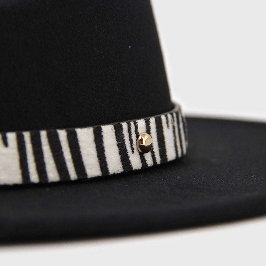 Sombrero Vaquero Negro Con Cinta Print