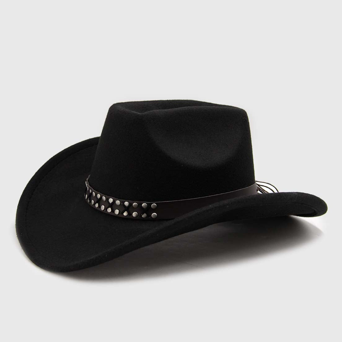Sombrero Western Negro con Cinta Tachas