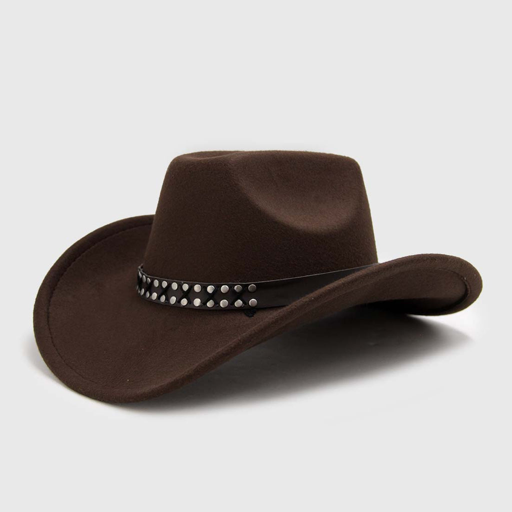 Sombrero Western Café Moro con Cinta Tachas