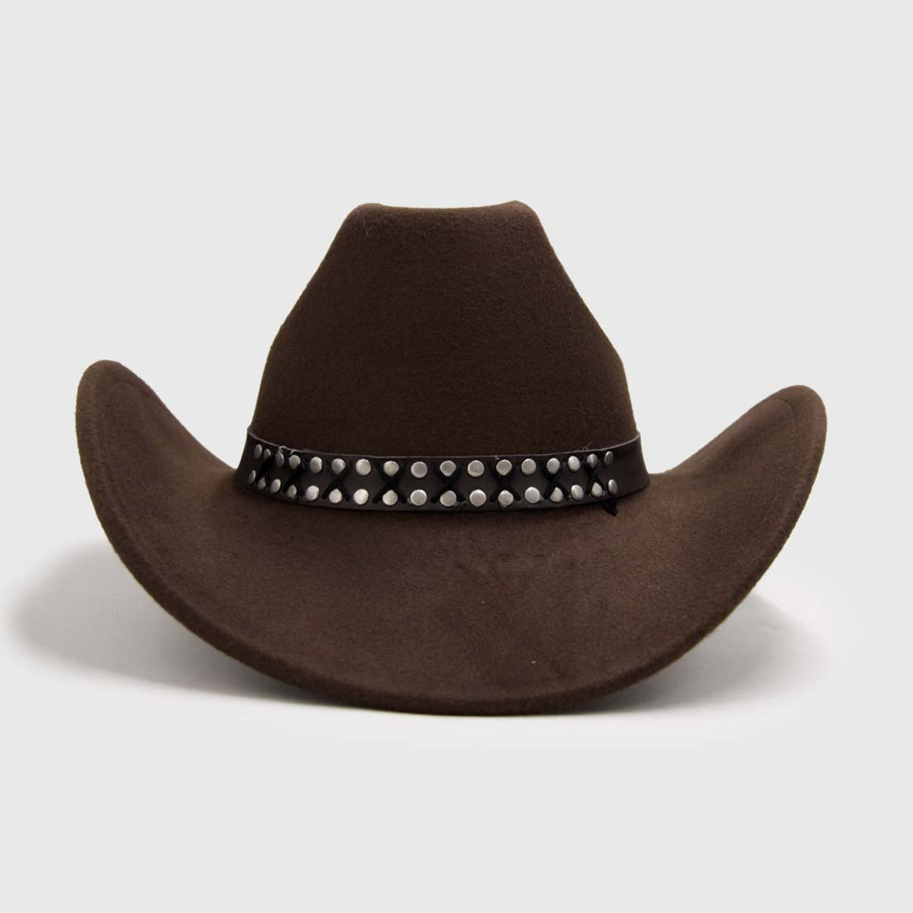 Sombrero Western Café Moro con Cinta Tachas