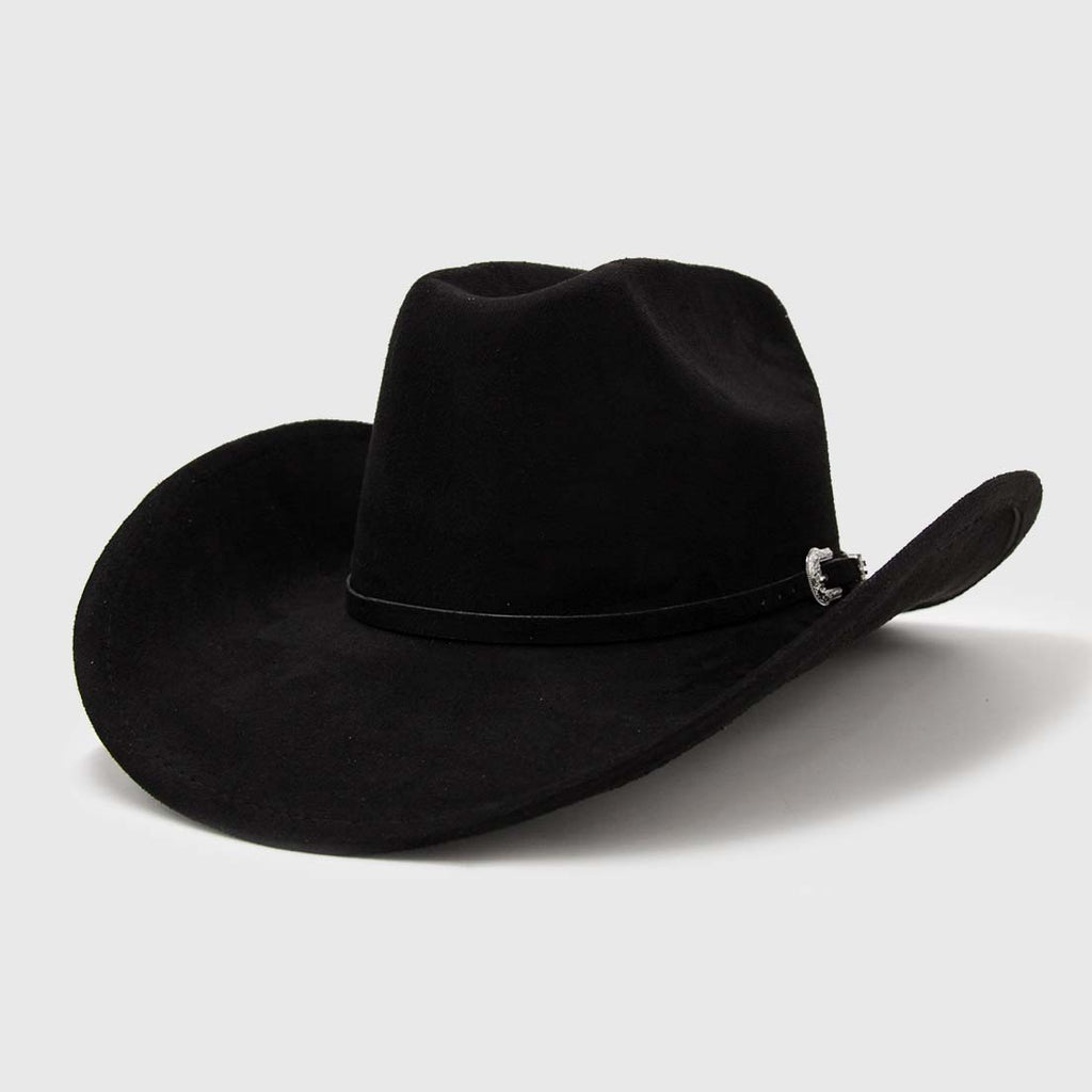 Sombrero Western Negro con Broche